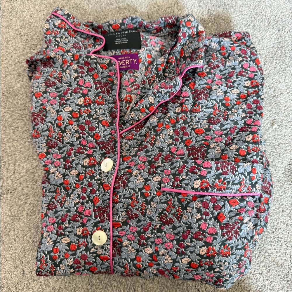 Liberty London x A pea in the pod (Floral, Pink Piping)